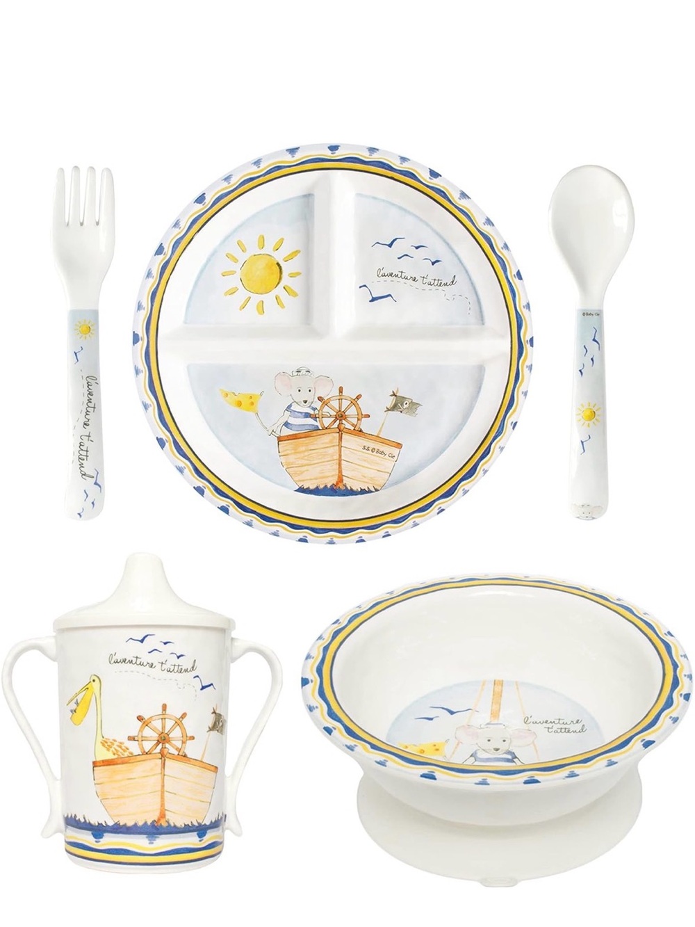 Five-piece Adventure Awaits baby feeding set by Baby Cie NWT